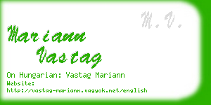 mariann vastag business card